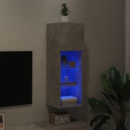 vidaXL TV Cabinet with LED Lights Concrete Grey 30,5x30x90 cm