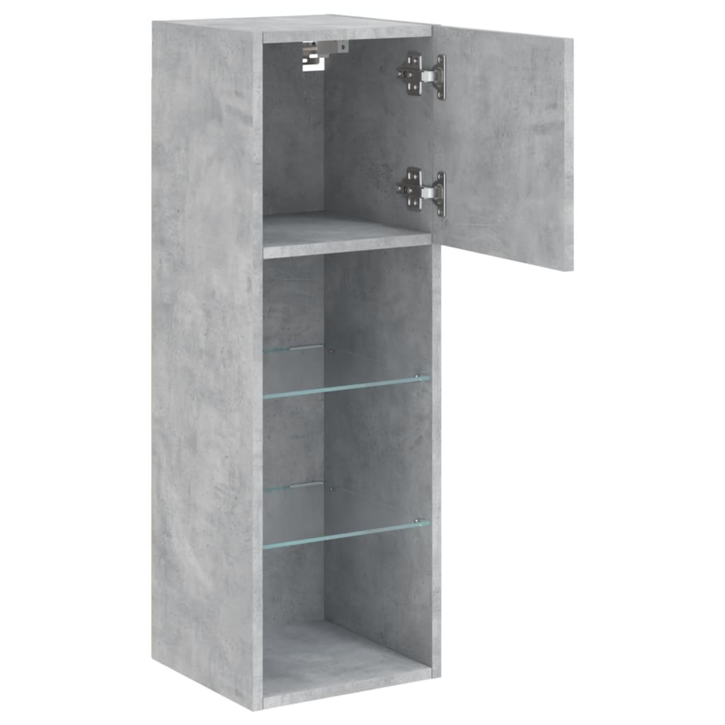 vidaXL TV Cabinet with LED Lights Concrete Grey 30,5x30x90 cm