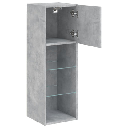 vidaXL TV Cabinet with LED Lights Concrete Grey 30,5x30x90 cm