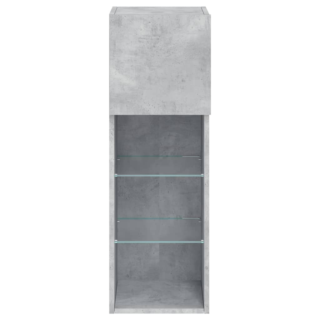 vidaXL TV Cabinet with LED Lights Concrete Grey 30,5x30x90 cm