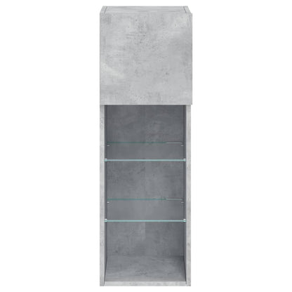 vidaXL TV Cabinet with LED Lights Concrete Grey 30,5x30x90 cm