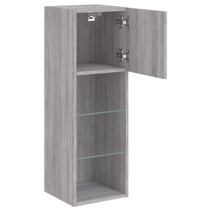 vidaXL TV Cabinet | Grey Sonoma | Engineered wood, Glass | 30.5 x 30 x 90 cm
