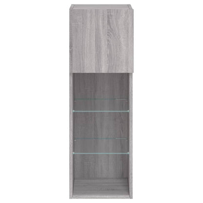 vidaXL TV Cabinet | Grey Sonoma | Engineered wood, Glass | 30.5 x 30 x 90 cm