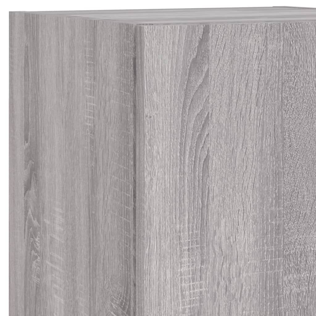 vidaXL TV Cabinet with LED Lights Grey Sonoma 30,5x30x102 cm