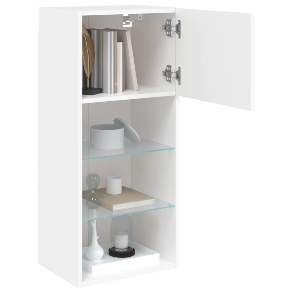vidaXL TV Cabinet | Set of 2 | White | Engineered wood, Glass | Medium
