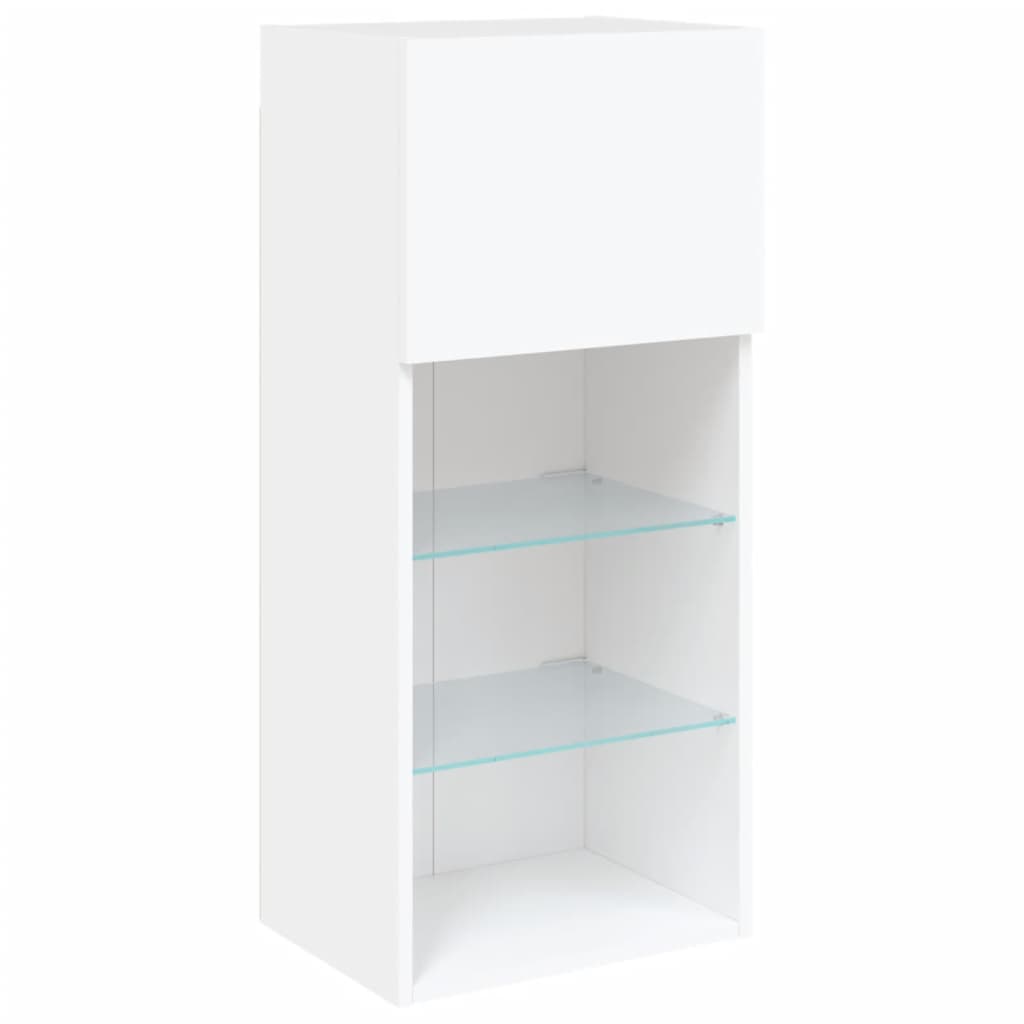 vidaXL TV Cabinet | Set of 2 | White | Engineered wood, Glass | Medium