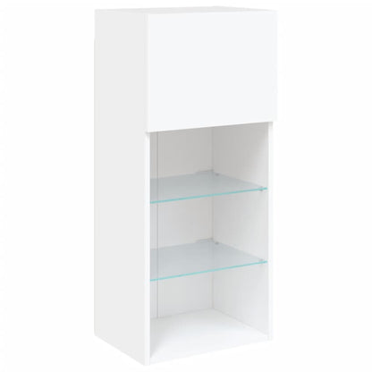 vidaXL TV Cabinet | Set of 2 | White | Engineered wood, Glass | Medium