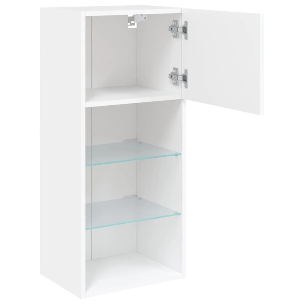 vidaXL TV Cabinet | Set of 2 | White | Engineered wood, Glass | Medium