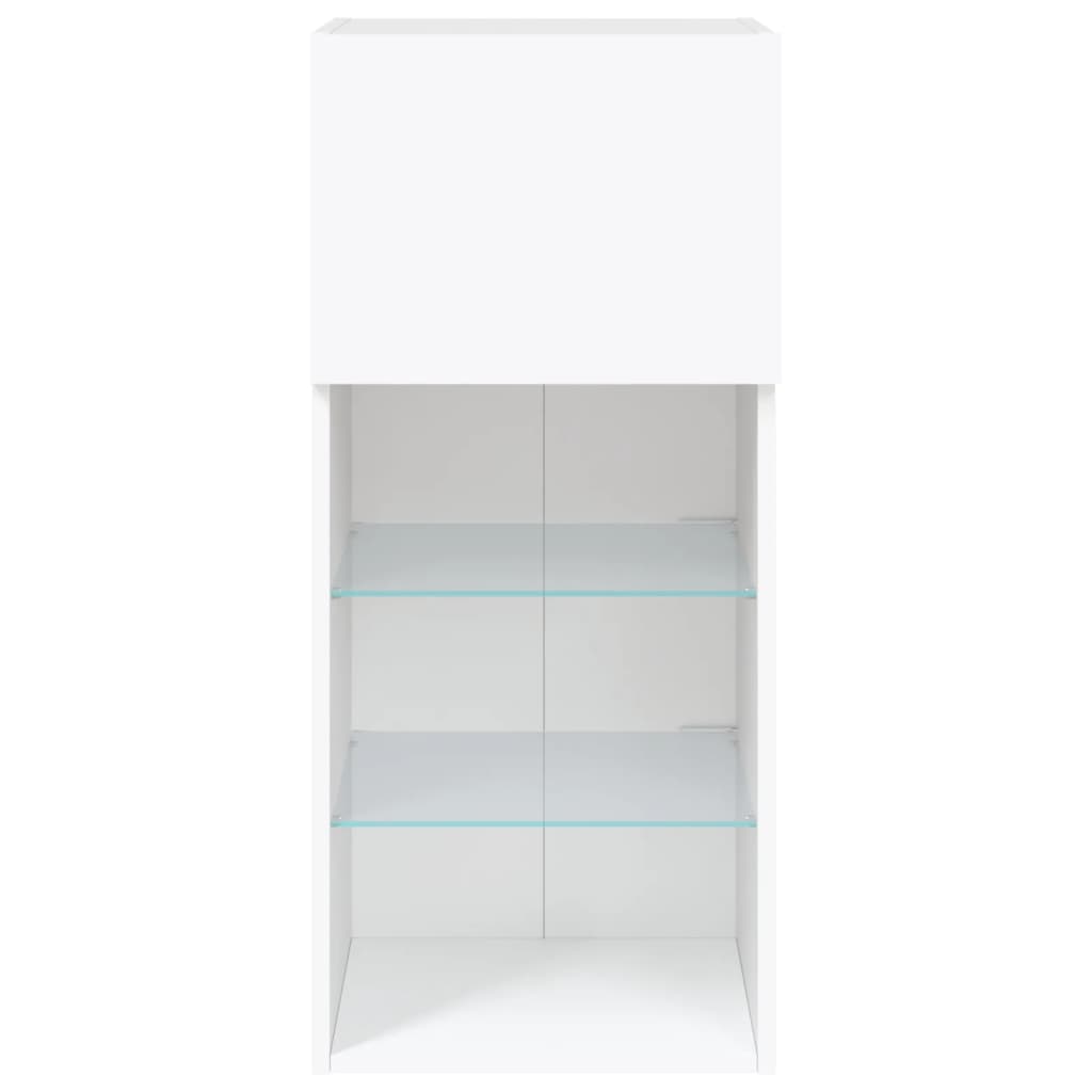 vidaXL TV Cabinet | Set of 2 | White | Engineered wood, Glass | Medium