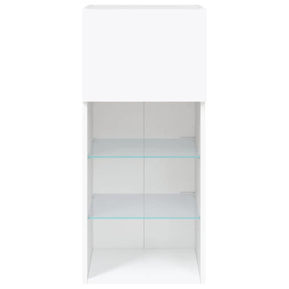 vidaXL TV Cabinet | Set of 2 | White | Engineered wood, Glass | Medium