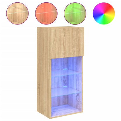 vidaXL TV Cabinet with LED Lights Sonoma Oak 40.5x30x90 cm