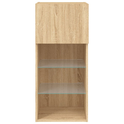 vidaXL TV Cabinet with LED Lights Sonoma Oak 40.5x30x90 cm