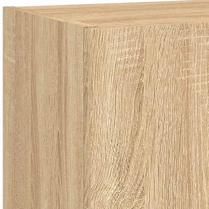 vidaXL 2 Piece TV Cabinet Set with LED Lights Sonoma Oak 40,5x30x90 cm