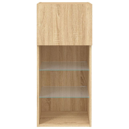 vidaXL TV Cabinet | Set of 2 | Sonoma Oak | Engineered wood and glass