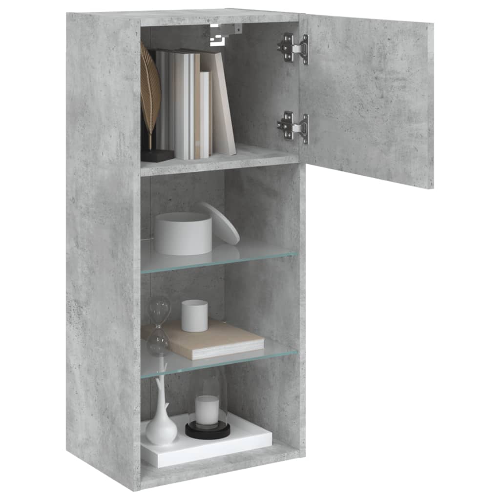 vidaXL TV Cabinet with LED Lights Concrete Grey 40.5x30x90 cm