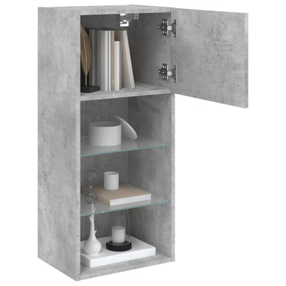 vidaXL TV Cabinet with LED Lights Concrete Grey 40.5x30x90 cm