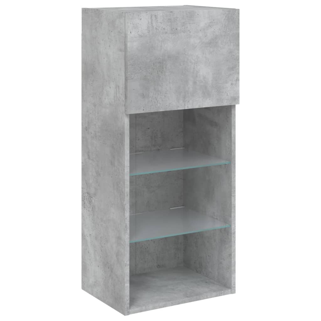 vidaXL TV Cabinet with LED Lights Concrete Grey 40.5x30x90 cm