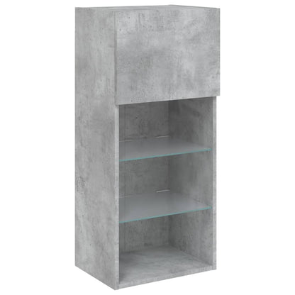 vidaXL TV Cabinet with LED Lights Concrete Grey 40.5x30x90 cm