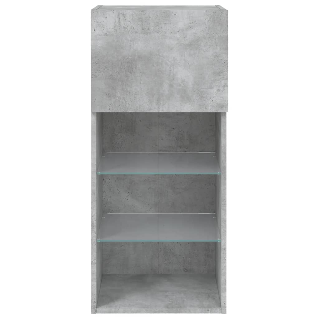 vidaXL TV Cabinet with LED Lights Concrete Grey 40.5x30x90 cm