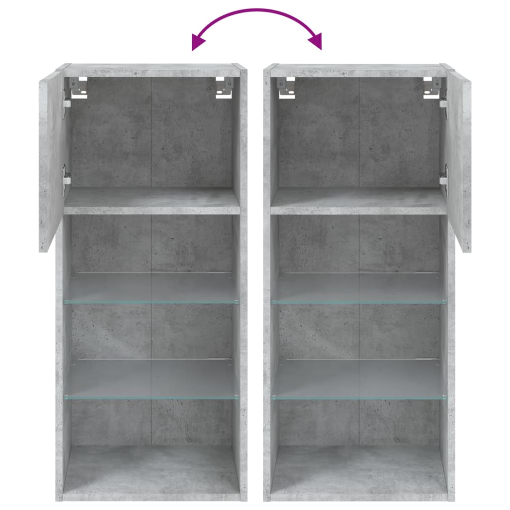 vidaXL TV Cabinet with LED Lights Concrete Grey 40.5x30x90 cm