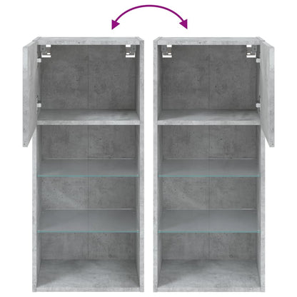 vidaXL TV Cabinet with LED Lights Concrete Grey 40.5x30x90 cm