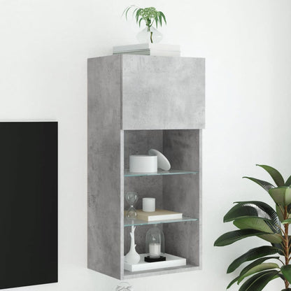 vidaXL TV Cabinet with LED Lights Concrete Grey 40.5x30x90 cm