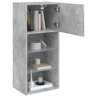 vidaXL TV Cabinets with LED Lights 2 pcs Concrete Grey 40.5x30x90 cm