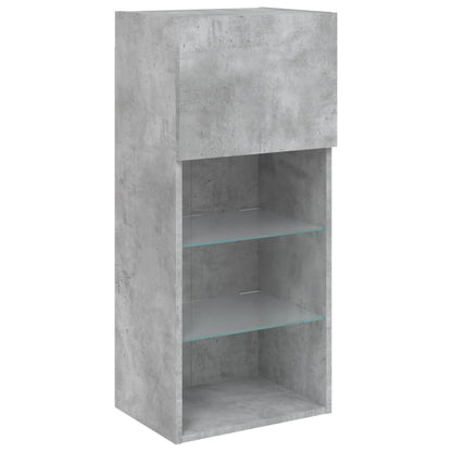 vidaXL TV Cabinets with LED Lights 2 pcs Concrete Grey 40.5x30x90 cm