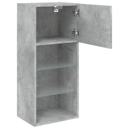 vidaXL TV Cabinets with LED Lights 2 pcs Concrete Grey 40.5x30x90 cm