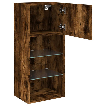 vidaXL TV Cabinet | Set of 2 | Smoked oak | Engineered wood, glass | Medium