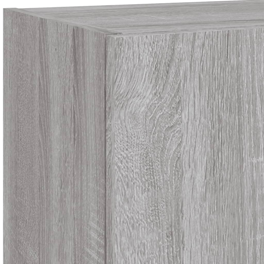 vidaXL TV Cabinets with LED Lights 2 pcs Grey Sonoma 40.5x30x90 cm