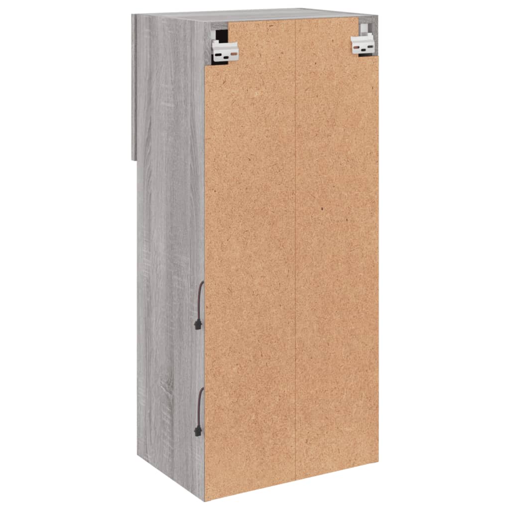 vidaXL TV Cabinets with LED Lights 2 pcs Grey Sonoma 40.5x30x90 cm