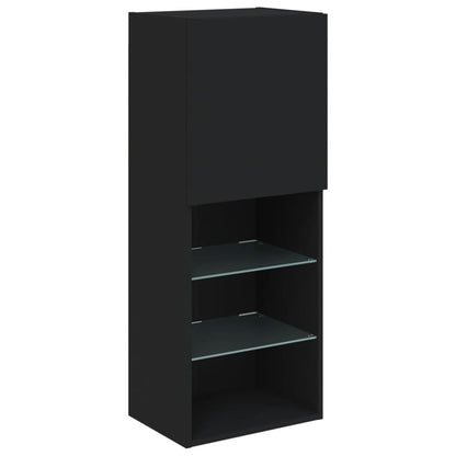vidaXL TV Cabinet | Black | Engineered wood, glass | Medium | Wall mounting
