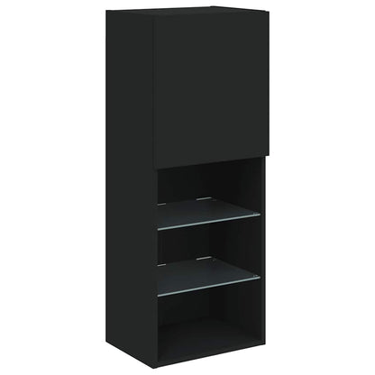 vidaXL TV Cabinet with LED Lights Black 40,5x30x102 cm