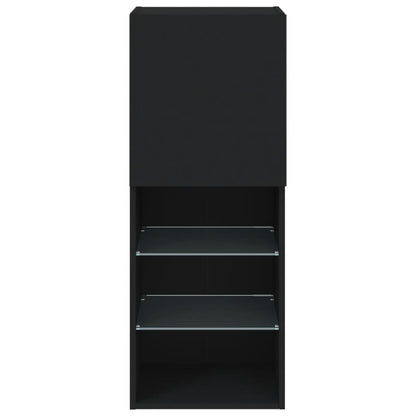 vidaXL TV Cabinet | Black | Engineered wood, glass | Medium | Wall mounting