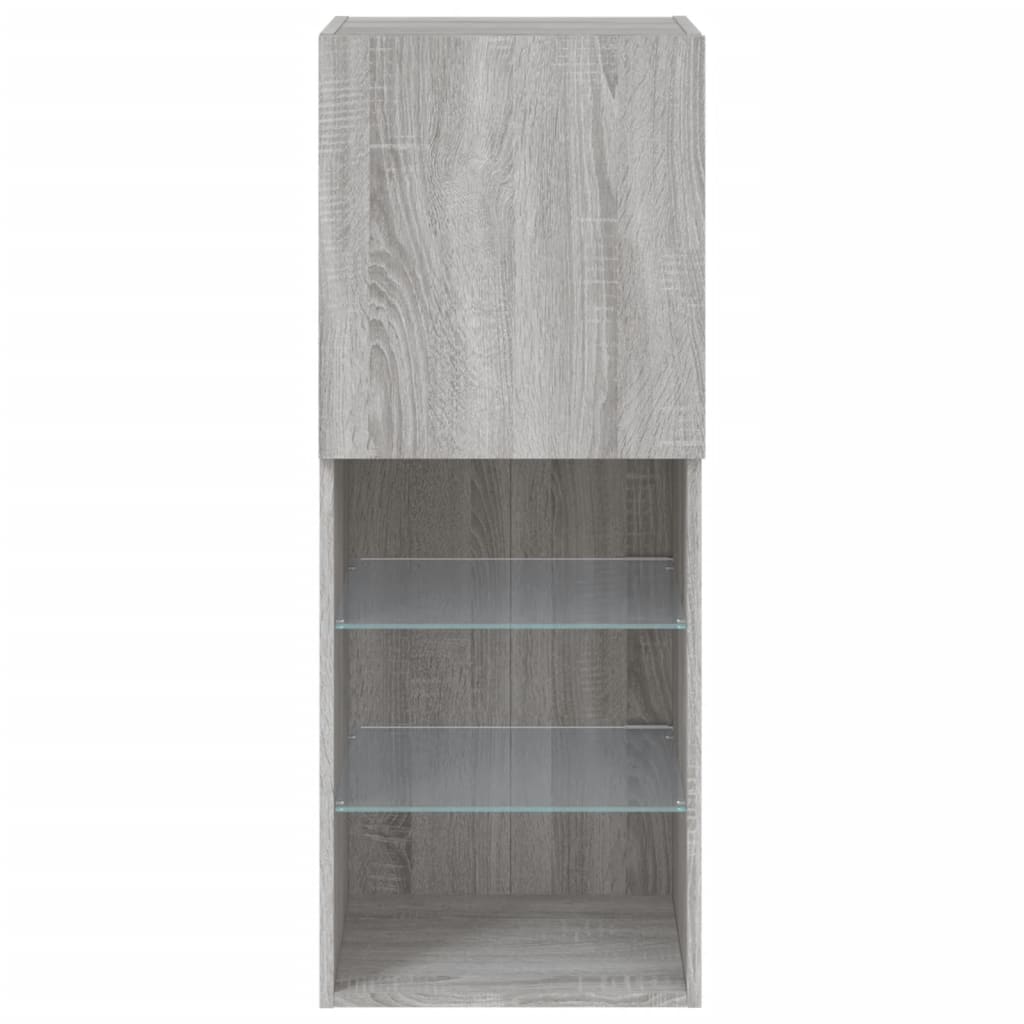 vidaXL TV Cabinet with LED Lights Grey Sonoma 40.5x30x102 cm