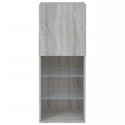 vidaXL TV Cabinet with LED Lights Grey Sonoma 40.5x30x102 cm