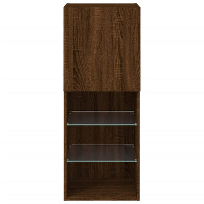 vidaXL TV Cabinet with LED Lights Brown Oak 40.5x30x102 cm