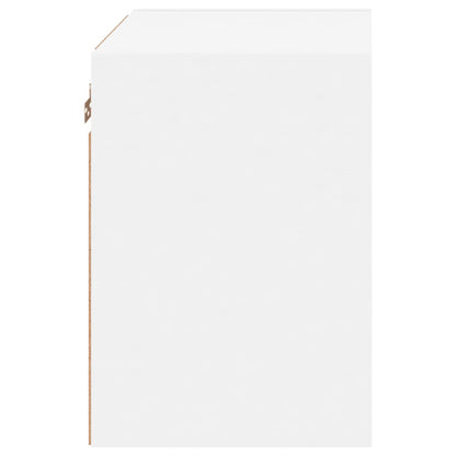 vidaXL Bedside Cabinet with LED Lights Wall-mounted White