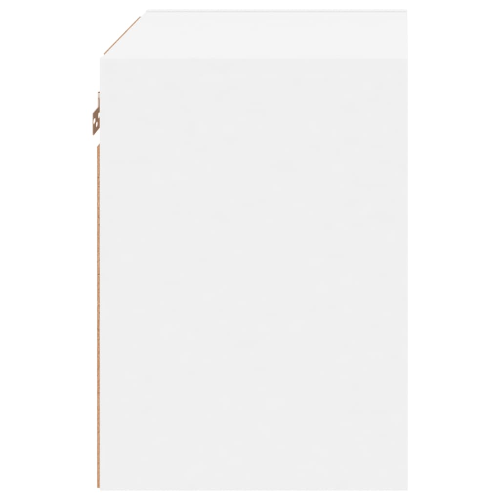 vidaXL Bedside Cabinets with LED Lights Wall-mounted 2 pcs White