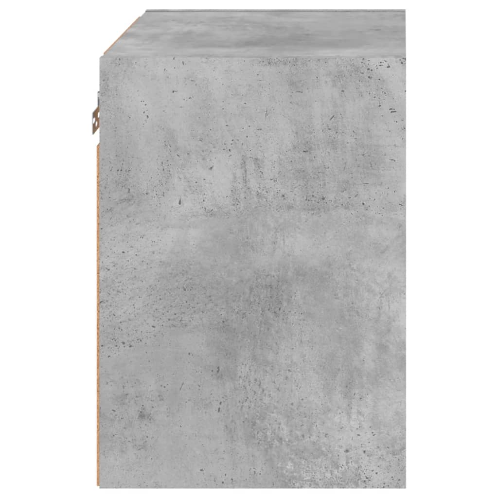 vidaXL Bedside Cabinet with LED Lights Wall-mounted Concrete Grey