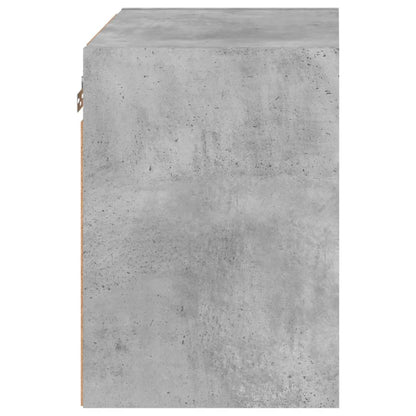 vidaXL Bedside Cabinet with LED Lights Wall-mounted Concrete Grey