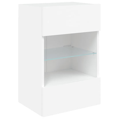 vidaXL TV Wall Cabinet with LED Lights White 40x30x60,5 cm