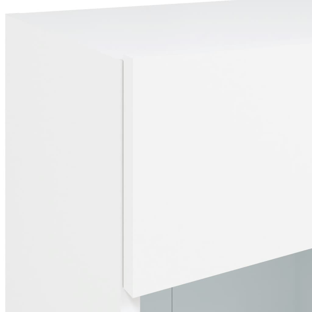 vidaXL TV Wall Cabinet with LED Lights White 40x30x60,5 cm