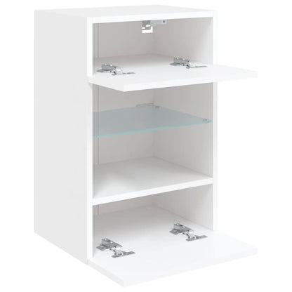 vidaXL TV Wall Cabinet with LED Lights White 40x30x60,5 cm