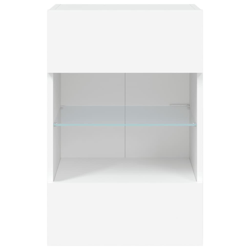 vidaXL TV Wall Cabinet with LED Lights White 40x30x60,5 cm