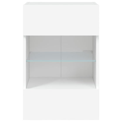 vidaXL TV Wall Cabinet with LED Lights White 40x30x60,5 cm