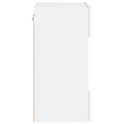 vidaXL TV Wall Cabinet with LED Lights White 40x30x60,5 cm