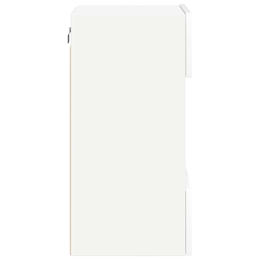 vidaXL Wall Cabinets with LED Lights for TV 2 pcs White 40x30x60,5 cm