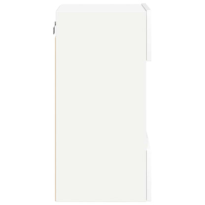 vidaXL Wall Cabinets with LED Lights for TV 2 pcs White 40x30x60,5 cm